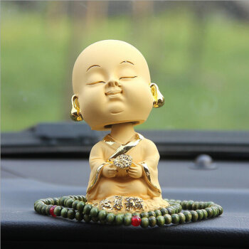 時(shí)刻美 可愛(ài)汽車擺件 搖頭公仔 車內(nèi)創(chuàng)意擺件 汽車用品飾品車飾 保平安改裝專絨沙金小和尚 心想事成 寶駿530【圖片 價(jià)格 品牌 報(bào)價(jià)】-京東